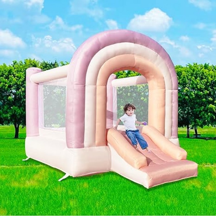 Pink Rainbow Toddler Bounce House