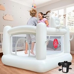 White Toddler Bounce House - 3-In-1