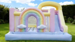 Rainbow Toddler Bounce house with Slide